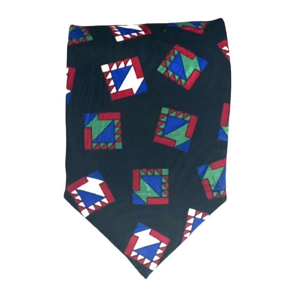 Pierre BALMAIN 100% Silk Designer Tie Black Vintage Geometric Luxury US-Made - Picture 2 of 10